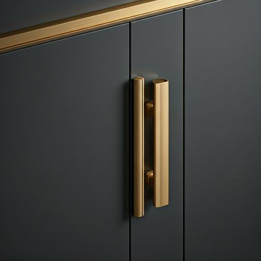 Brushed brass on charcoal background